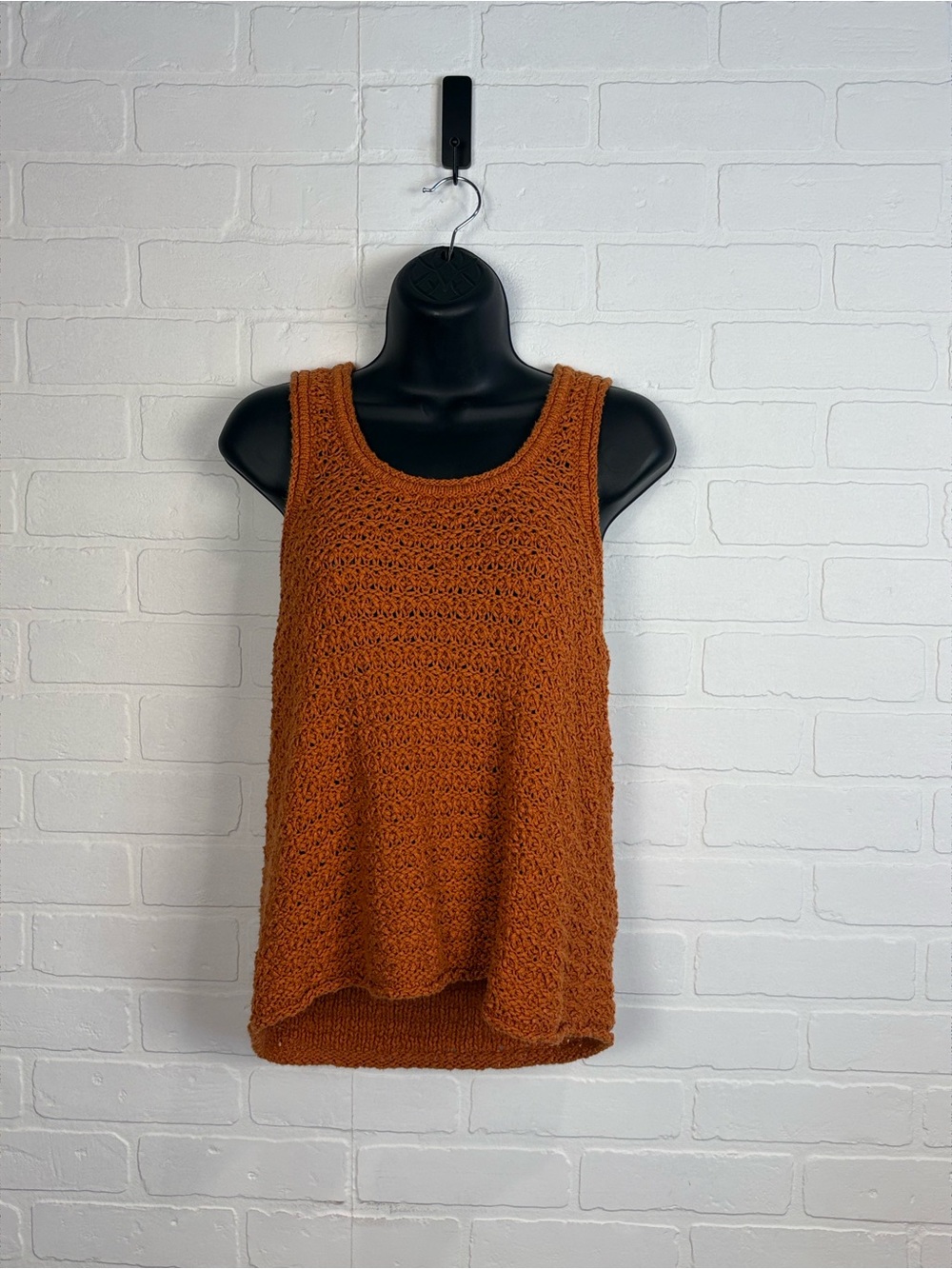 Aerie Women's Open Knit Tank Top Sweater Rust Orange Size L